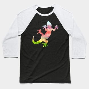 Rainbow Mosaic Lizard Baseball T-Shirt